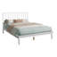 Structure de lit plateforme grand format, design moderne contemporain, structure et pieds en bois blanc, 12 lattes en bois ouvertes pour le confort du matelas, processus d'assemblage facile, capacité de sommeil de 600 lb,