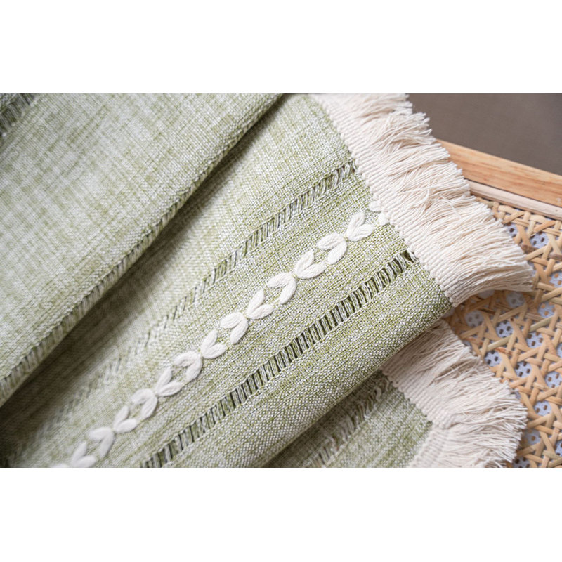 Ensemble de 2 rideaux à broderies en coton Cherry, L 51 po x H 79 po