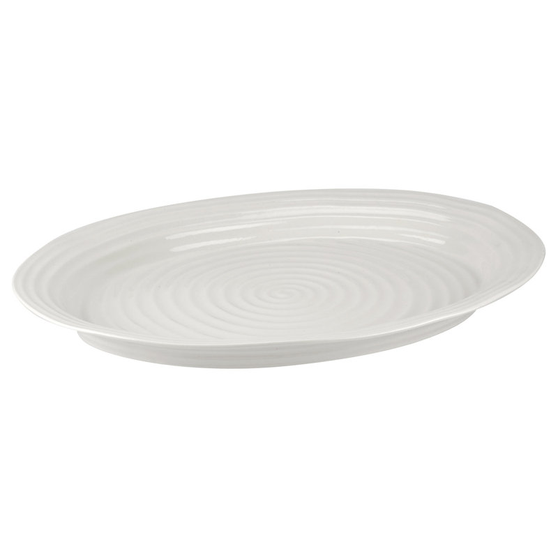Portmeirion Sophie Conran blanc plateau ovale, L 20 po x H 2,25 po x L 20 po x l 7,15 po