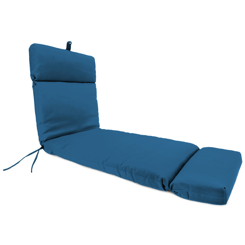 Sunbrella 72" x 22" Outdoor Chaise Lounge Cushion with Ties and Loop, Canvas Regatta
