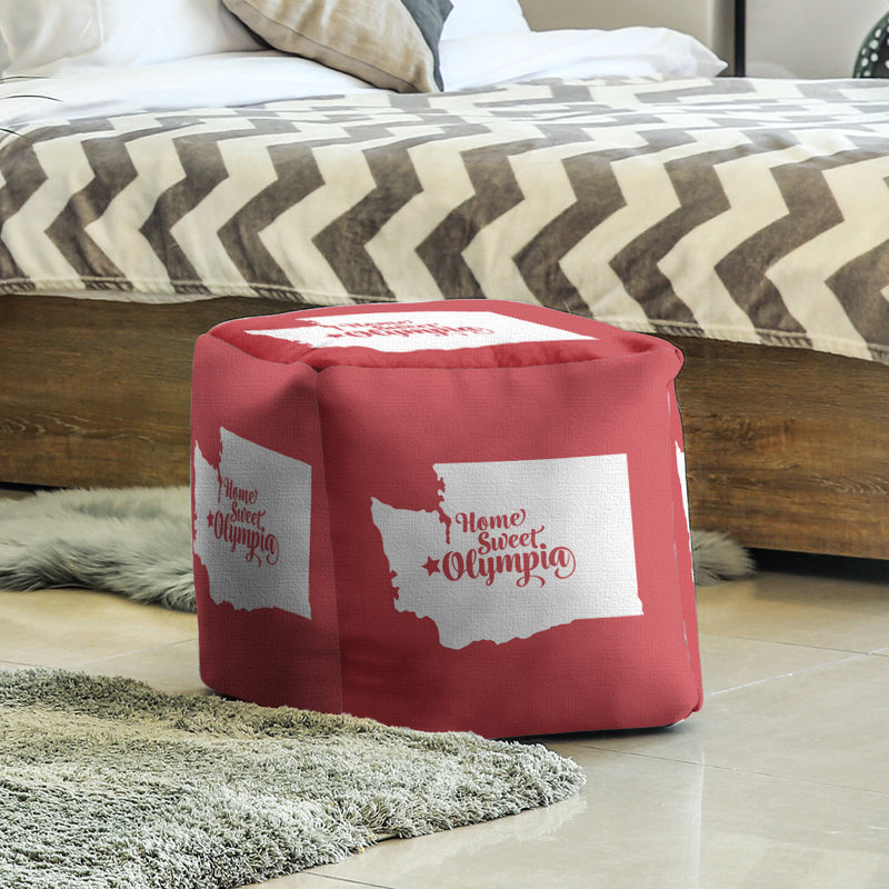 Upholstered Ottoman, Red