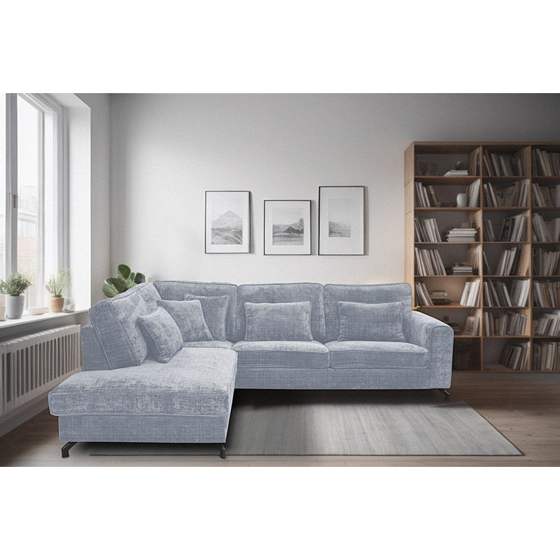 5 Seater Sofa & Chaise, Left Hand Facing, Light Blue