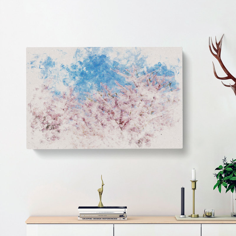 Top Of A Pink Cherry Blossom Tree - Wrapped Canvas, 50cm H x 76cm W x 3cm D