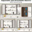 Armoire à pharmacie 32*28 avec miroir et compartiments de rangement, structure en aluminium, jaune et corail, anticorrosion, étagères murales flexibles pour salle de bain, matériau, charnières silencieuses, grande