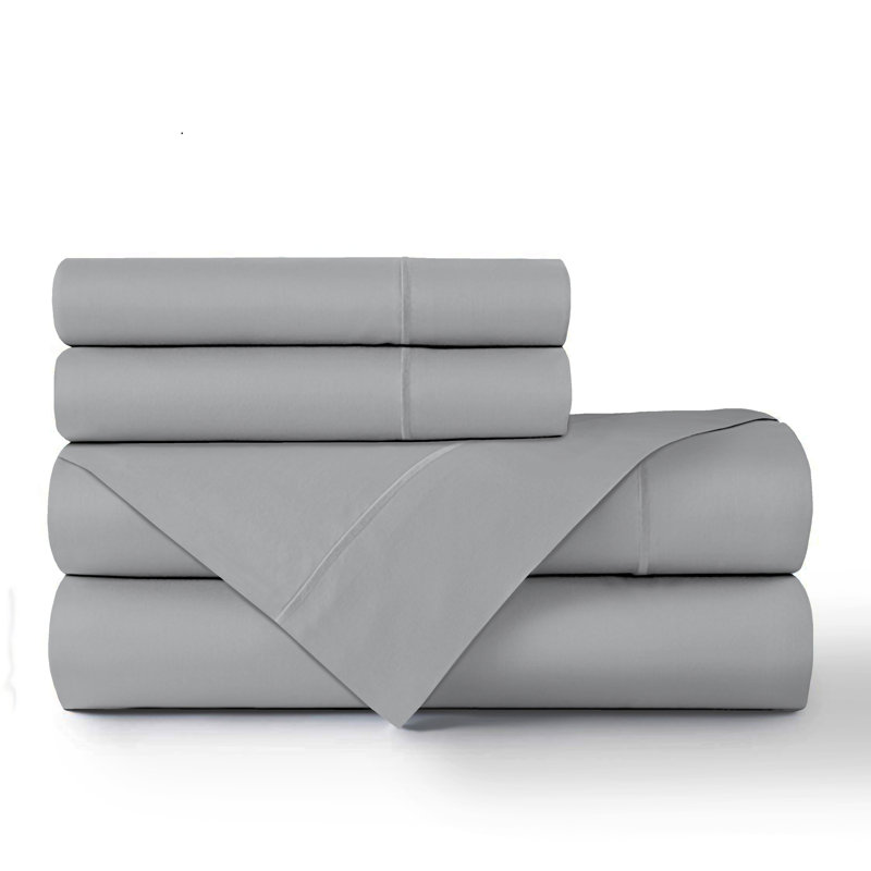 Ensemble de draps 100% coton jersey, Très grand, gris