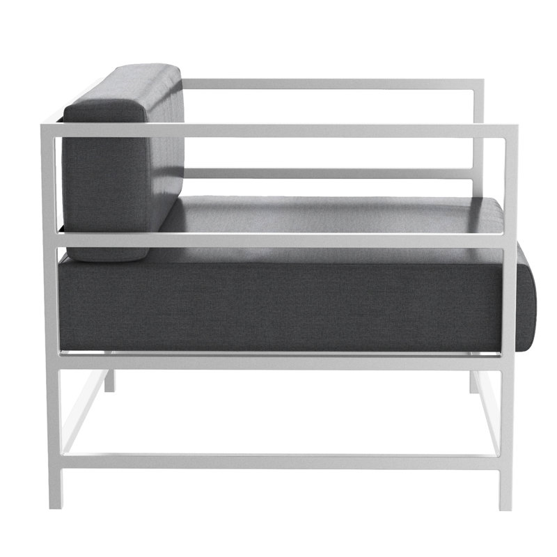 Delano Powder Coated Aluminum Outdoor Lounge Chair , Sunbrella® Cushions Included, Cast Slate Sunbrella® Plainweave