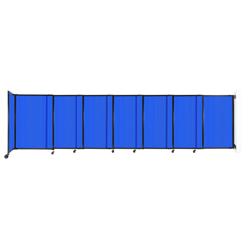 Cloison coulissante 5 pi, Bleu, H 72 po x l 186 po x P 33 po
