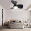 Petit ventilateur de plafond encastré moderne à 3 pales de 23 po avec télécommande et ensemble d'éclairage inclus Corabelle, noir-9380111