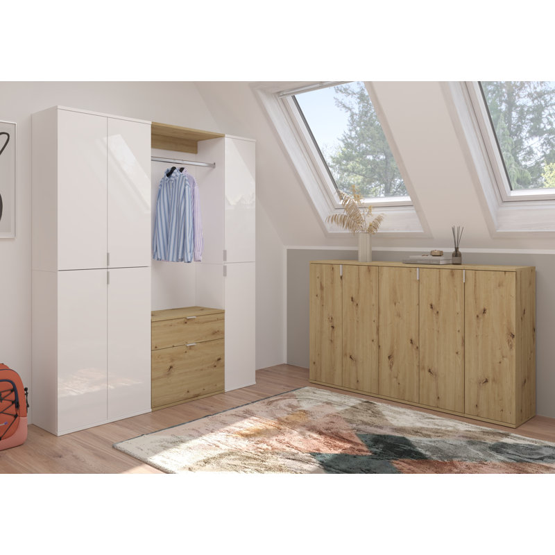 Lutton 3 Door Wardrobe, Artisan oak imitation