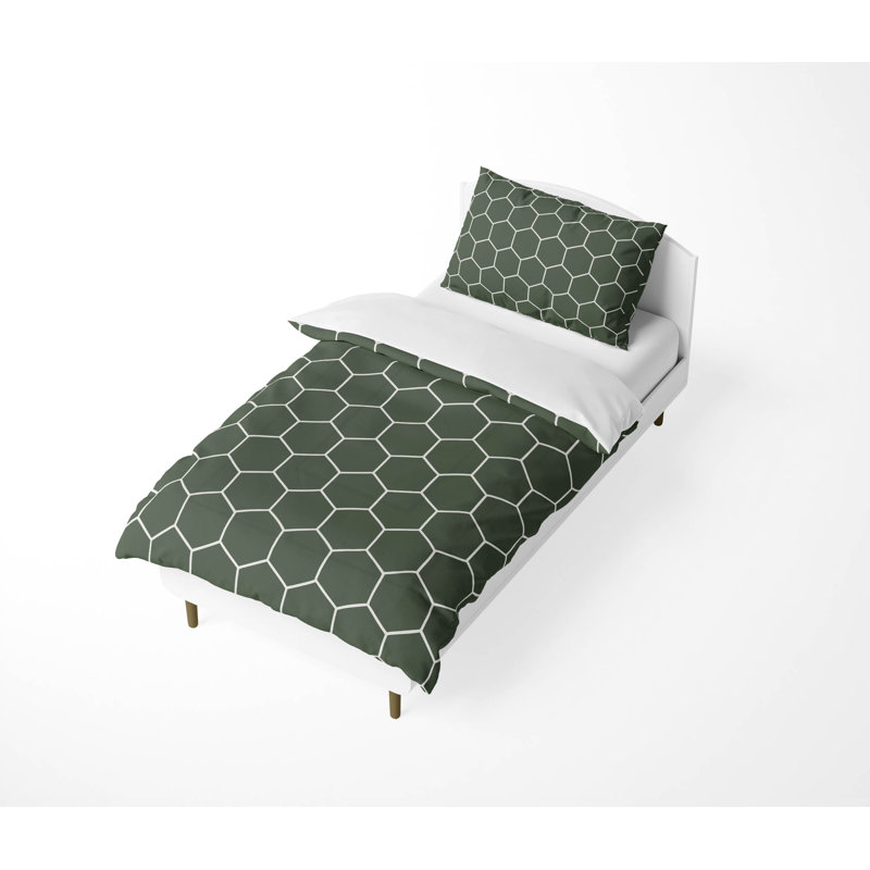 Comb Decorative Lightweight Comforter Set, Green