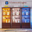 Vitrine en verre 66 "avec 2 tiroirs et lumières DEL, vitrine avec tablettes réglables en verre-216406501