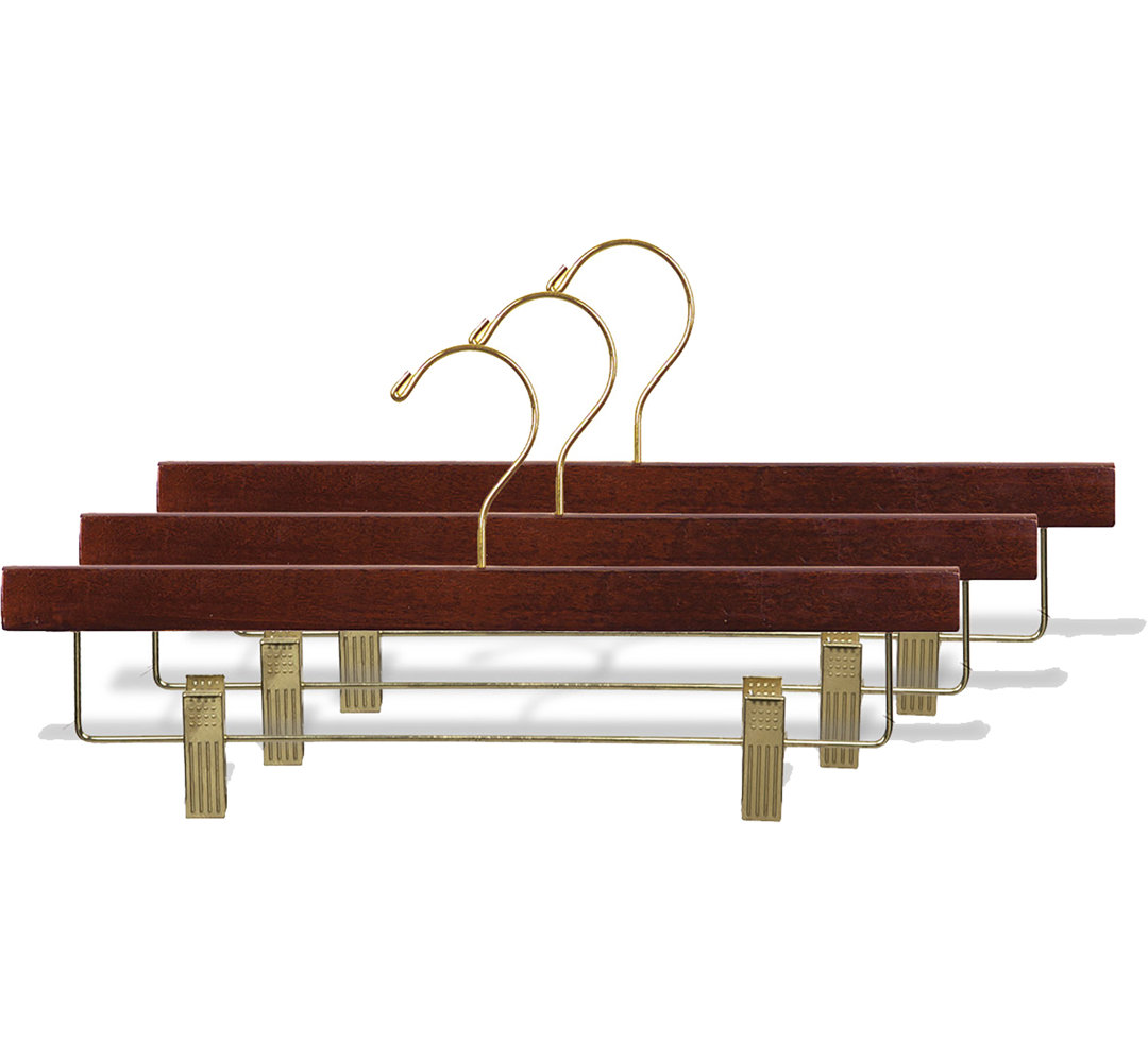 Wood Hangers With Clips for Skirt/Pants (Set of 25) Rebrilliant 