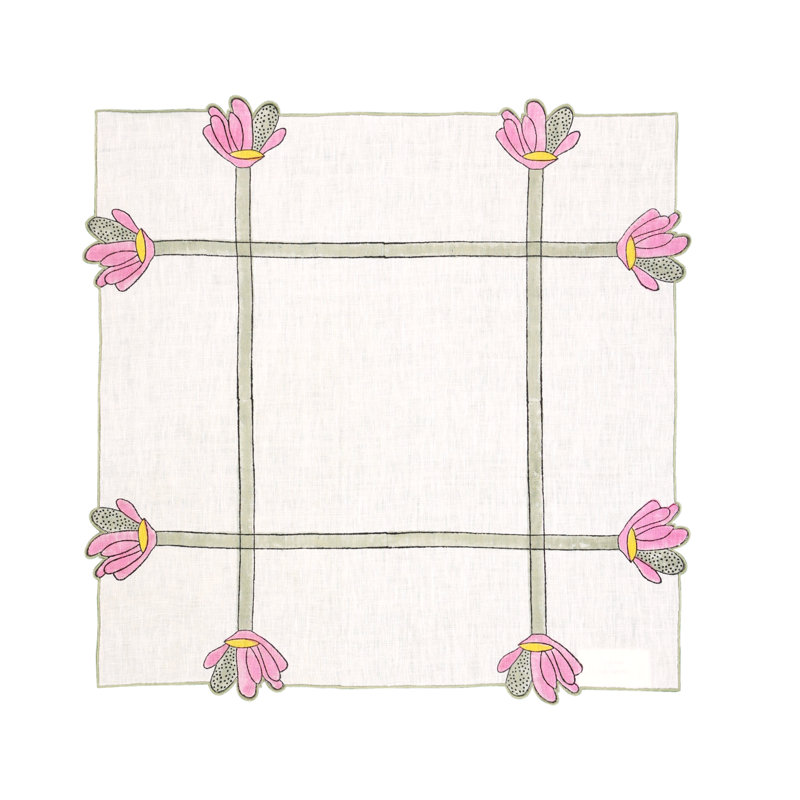 Cactus Table Placemat 20x20 Inch, Pink