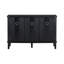 Armoire de rangement rustique en bois d'acacia avec trois portes solides-10985866