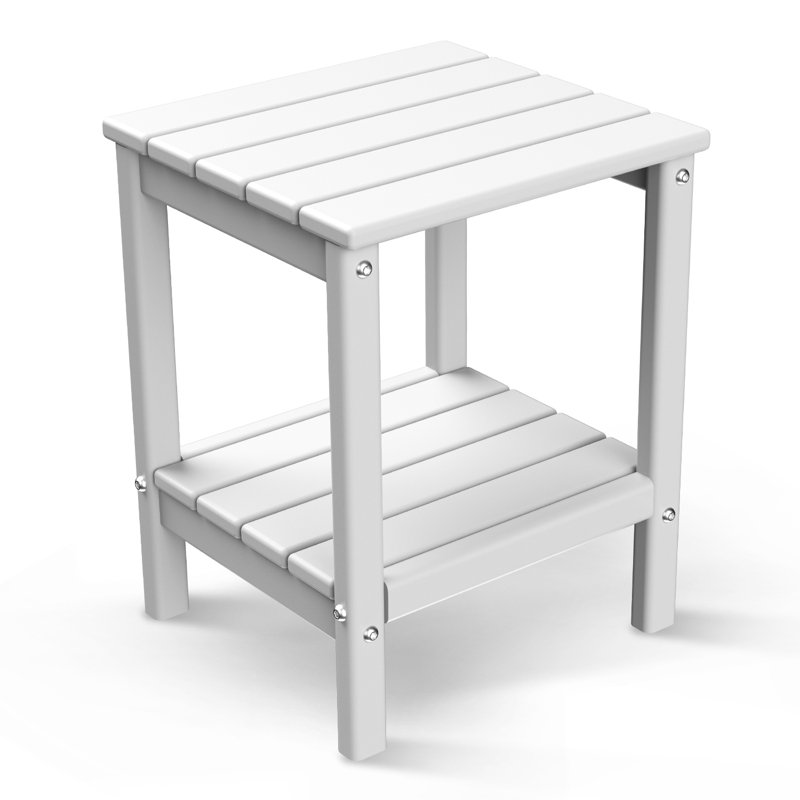Matei 14 L x 13 W Outdoor Adirondack Side Table, White