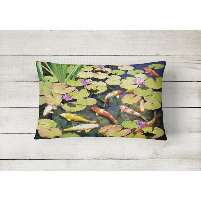 Outdoor Throw Pillow, Koi Pond IV