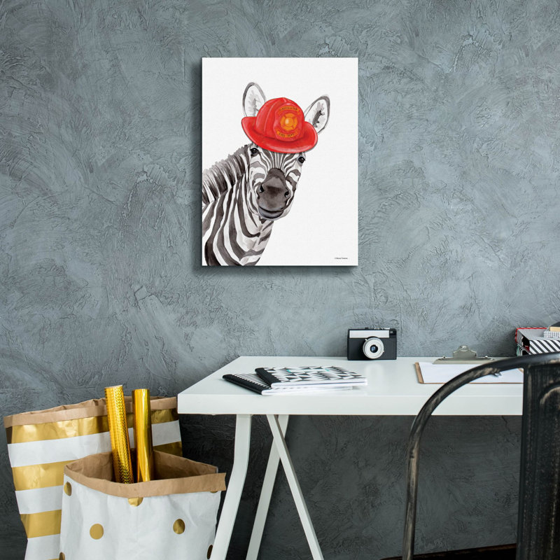 Toile épique Graffiti «Firefighter Zebra» par Rachel Nieman, 12 po x 16 po
