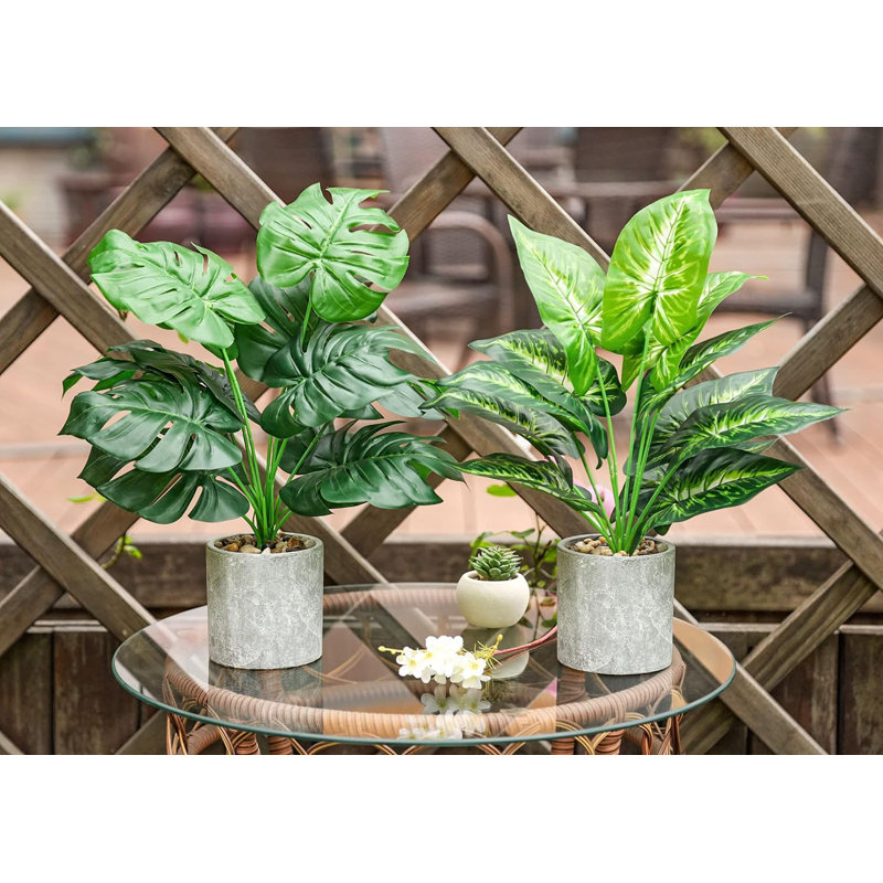 Ensemble de 2 fausses plantes en pot artificielles pour bureau