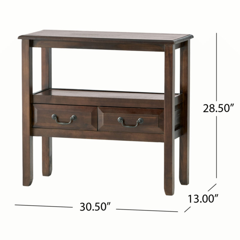 Bockman 30.5'' Solid Wood Top Console Table, Brown Mahogany