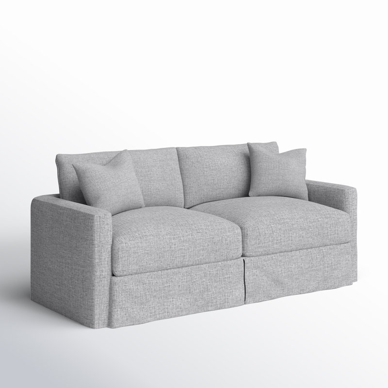 Hartig 84'' Slipcovered Sofa, Zuma Pumice Textured Linen