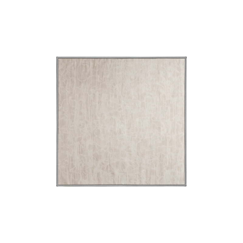 Machine Washable Gray Area Rug, Square 4'