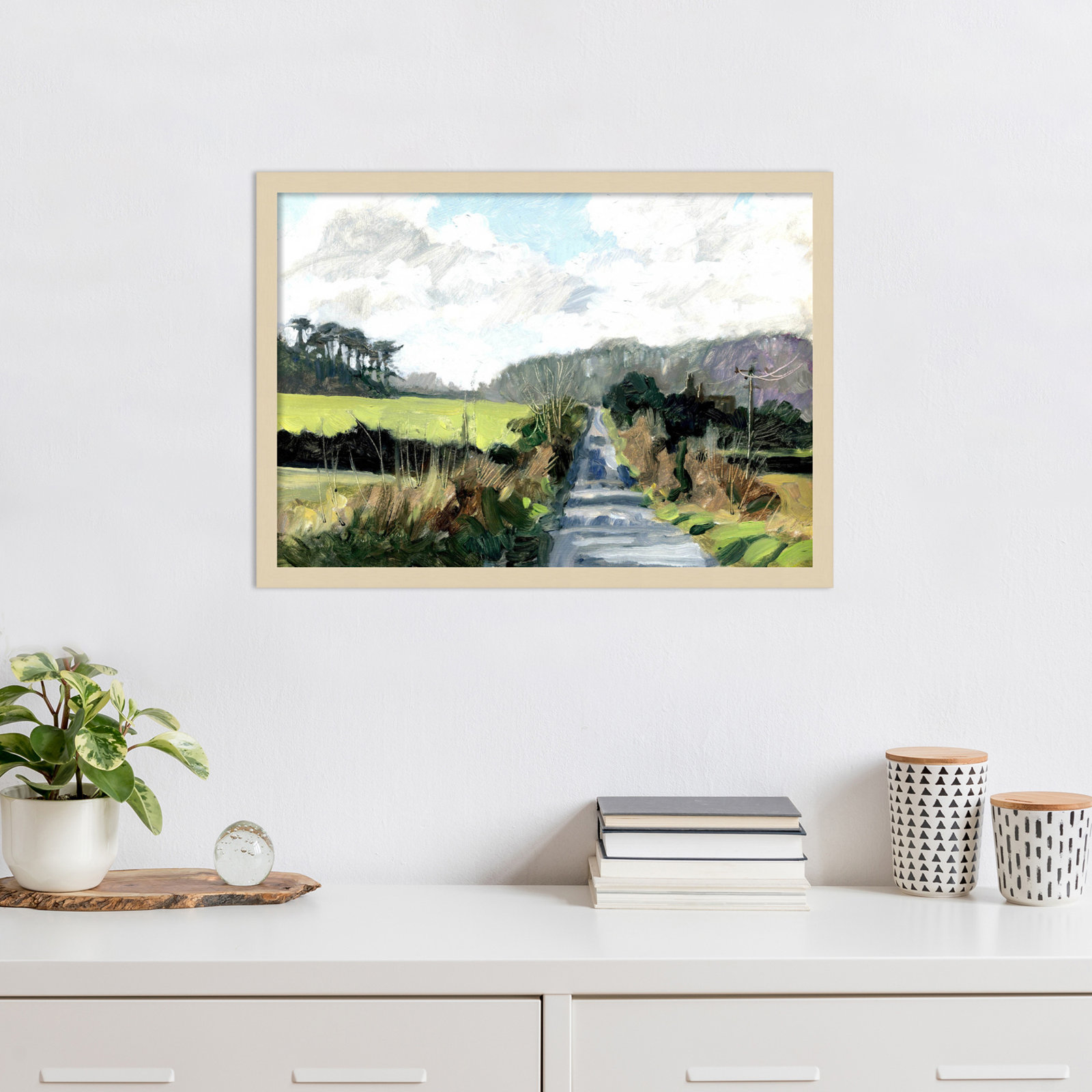Ceylon "Ripple Lane" Print by Clive Metcalfe, 18" H x 25" W x 1" D, Brown