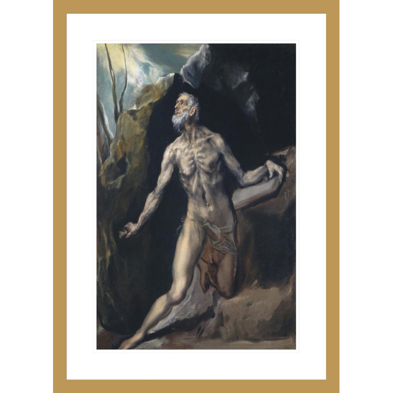 Saint Jerome par El Greco - Estampe numérique encadrée, H 29,5 po x l 21,49 po