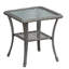 Ensemble de conversation 3 pièces, ensemble bistro de patio pivotant en osier, chaise berçante avec plateau en verre, gris