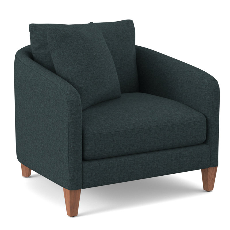 Fauteuil en polyester de 38 po de largeur, Chenille Napa bleu sarcelle