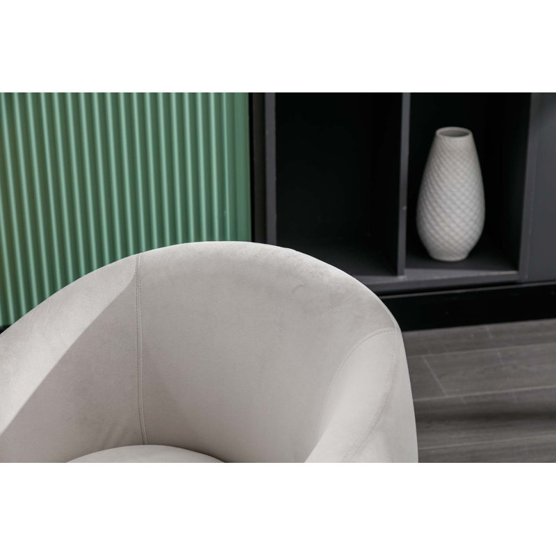 Genece Upholstered Swivel Accent Chair, Gray Velvet