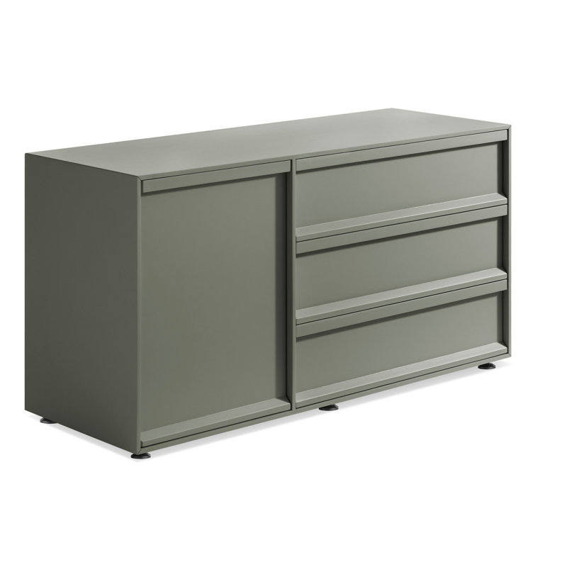Crédence 1 porte / 3 tiroirs Superchoice, Gris / vert
