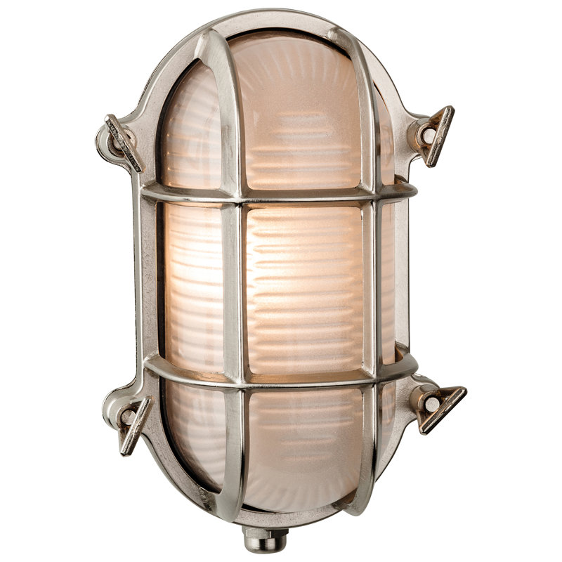 Nautic Outdoor Bulkhead Light, Nickel