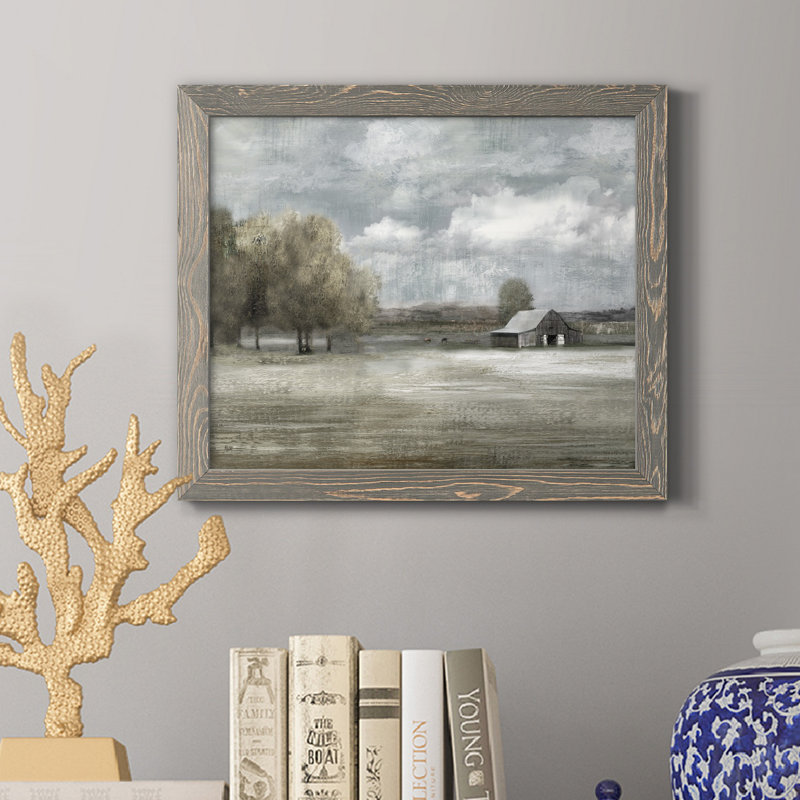 Country Quiet - Peinture sur toile encadrée, H 20 po x l 17 po x P 1,5 po, Gris