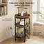 Petite table d'appoint ronde avec station de charge pour petits espaces, brun rustique | Table d'appoint ronde à 3 niveaux avec ports USB et prises de courant, table de bout pour canapé, table de bout pour la table de chevet du salon
