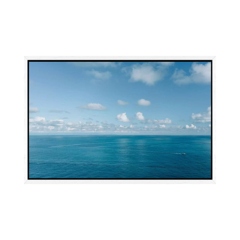 Amalfi Coast Ocean View IX by Bethany Young - Print on Canvas, White Framed, 45.72cm H x 66.04cm W x 3.81cm D