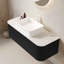 Meuble-lavabo de salle de bain 48 po avec lavabo, armoire de rangement murale à bords arrondis avec 2 tiroirs, lavabo rectangulaire en céramique blanc, sans robinet, pré-assemblé-1506398126