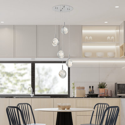 Bubbling Glow Dimmable Integrated LED Round Chandelier