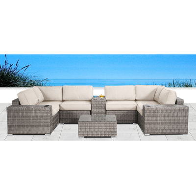 Citlali Wicker Fully Assembled 4 - Person Seating Group with Cushions