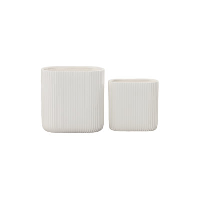 Ceramic Oval Pot Matte Finish White