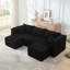 Canapé modulaire compact en velours côtelé compact avec un style minimaliste moderne et un canapé modulaire à compression ultra-confortable avec un design efficace et peu encombrant - noir-386844953