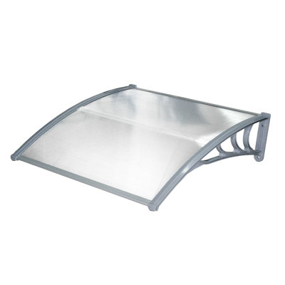 38.4" W x 47.2" D Polycarbonate Convex Door/Window Awning in Grey