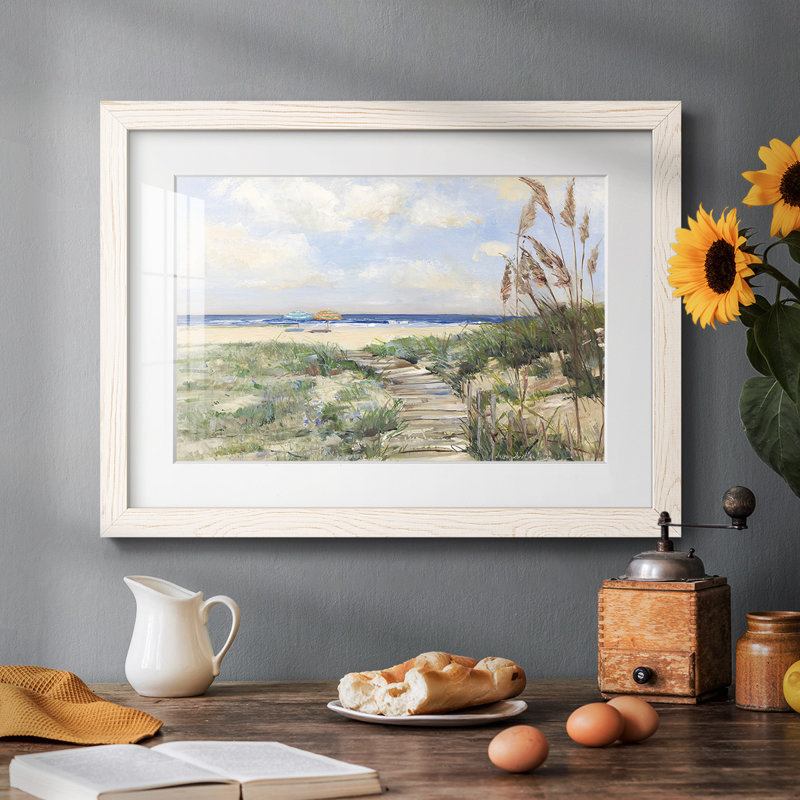 Été mers - impression d'un seul cadre photo, H 26 po x l 38 po x P 1,5 po, Blanc