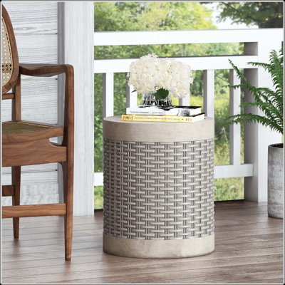 Table d'appoint ronde en béton pour l'extérieur