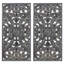 2 décorations en bois vieilli - motif de fleur de mur intérieur bleu antique