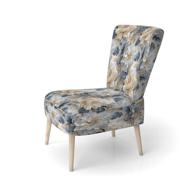 Chaise d'appoint rembourrée Cottage A, Motif victorien floral éthéré rococo XII