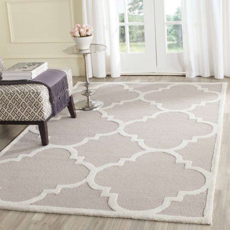 Cannen Hand Tufted Wool Geometric Rug, Rectangle 6' x 9'