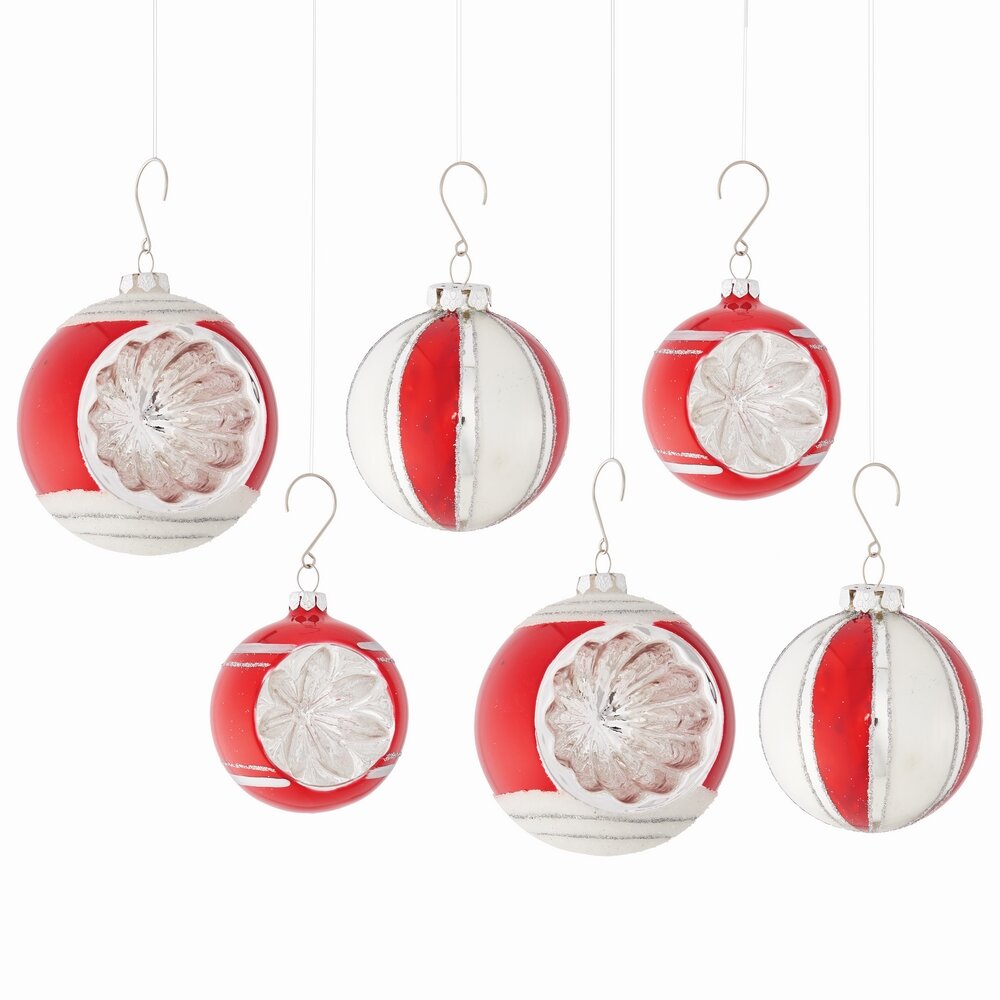 The Holiday Aisle® 6 Piece Retro Ball Ornament Set | Wayfair