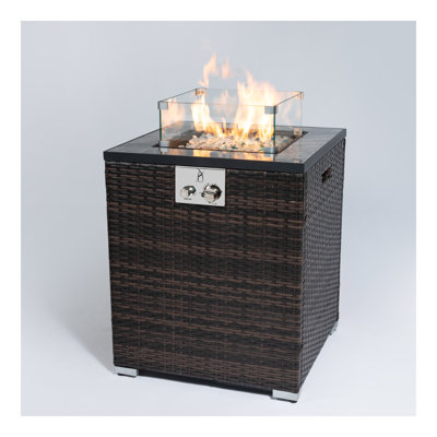 28inch Outdoor Fire Pit Column, Propane Fire Column for Decor Gas Fire Pit Table Garden Corner Fire Table