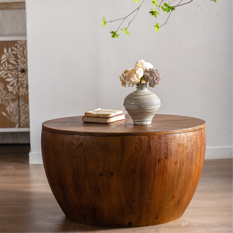 Table basse 31,50 "en forme de seau de style rétro avec fonction de rangement