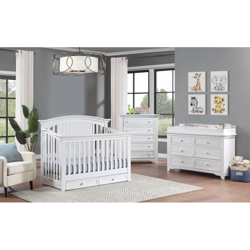 Commode 5 tiroirs Winchester, Blanc
